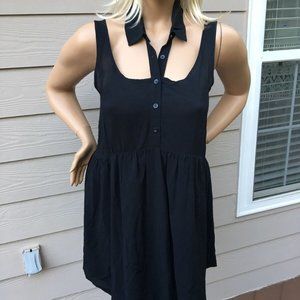 BCBGeneration Sz L Collared Cutout Babydoll Dress